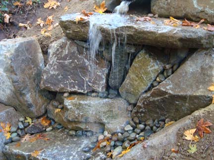 Rock feature at pipe outfall east of 38th